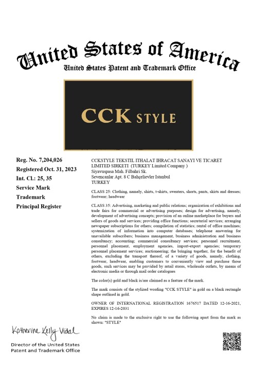 U.S. TRADEMARK REGISTRATION CERTIFICATE